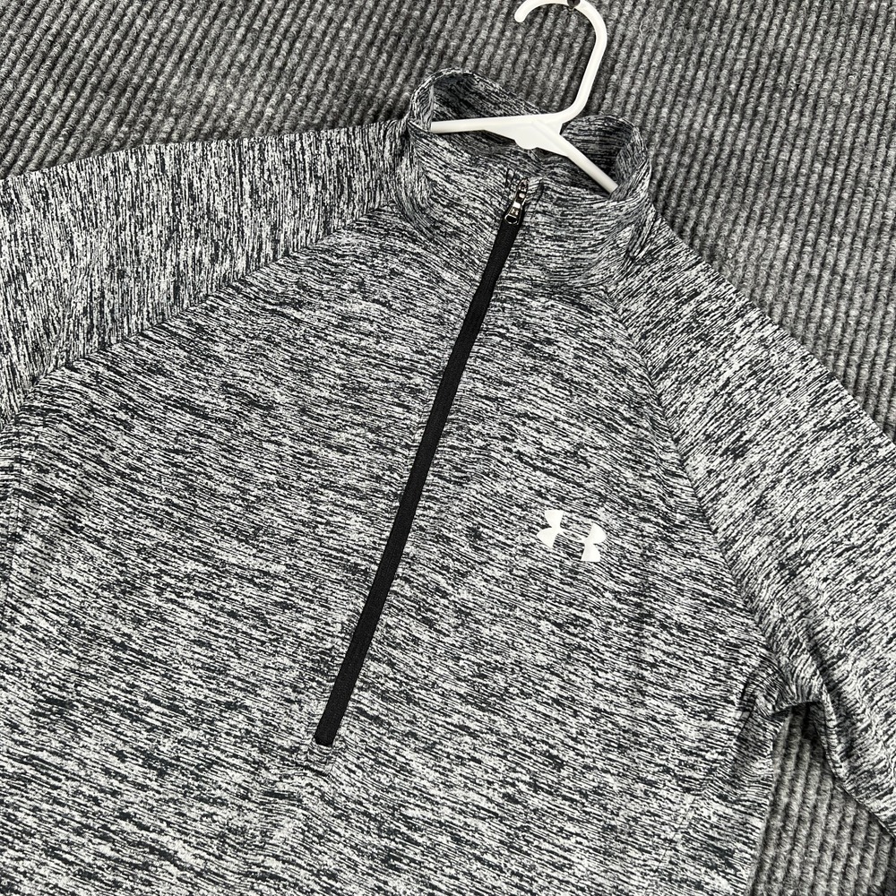 Under Armour Pullover Shirt Womens Small Gray Long Sleeve 1/4 Zip Heat‎ Gear